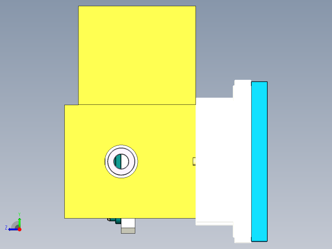电脑外壳精铣键盘框台阶面治具模型右视图
