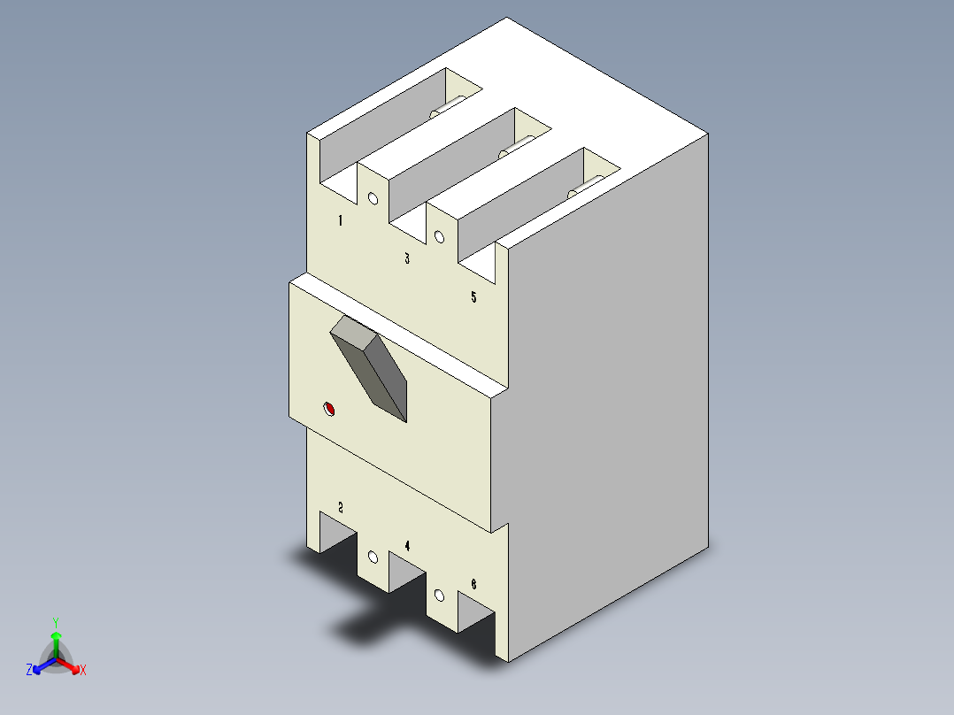 人民电器集团 RDM1-63M 3P正等轴测图