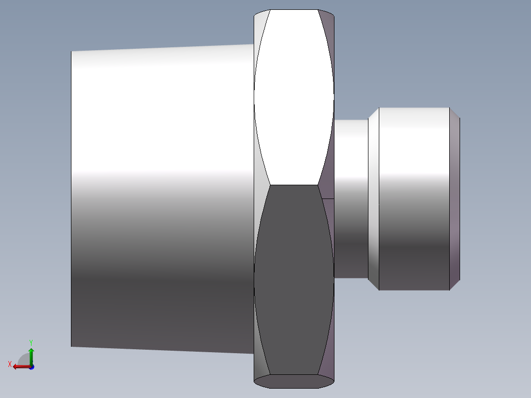 英制锥管螺纹直接头、1CT-16-12SP后视图