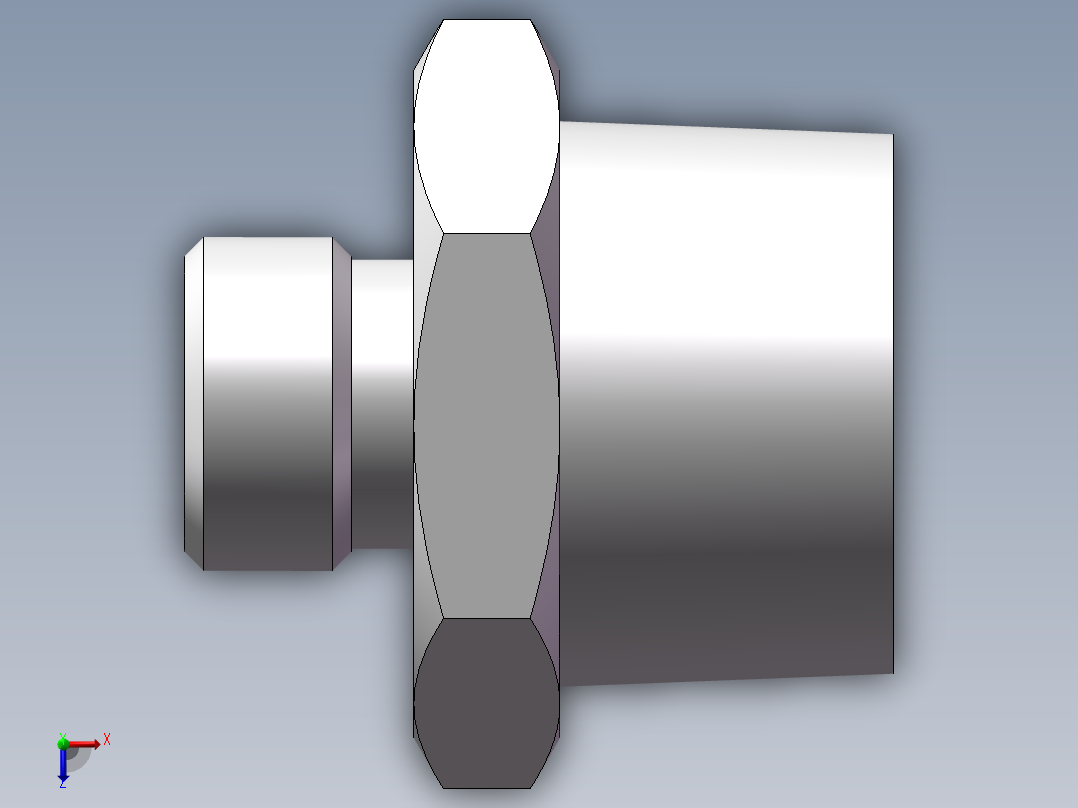英制锥管螺纹直接头、1CT-16-12SP俯视图