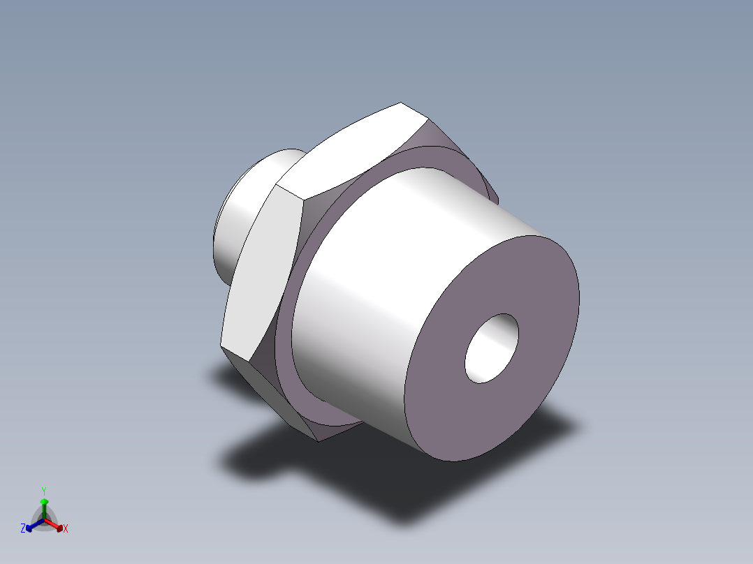 英制锥管螺纹直接头、1CT-16-12SP正等轴测图