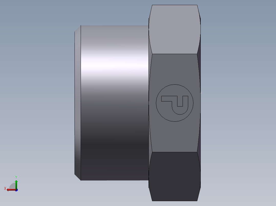 堵头 4C+4D 管端堵、4D-42后视图
