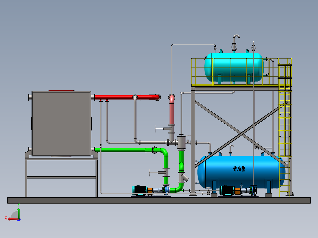 导热油余热锅炉系统后视图