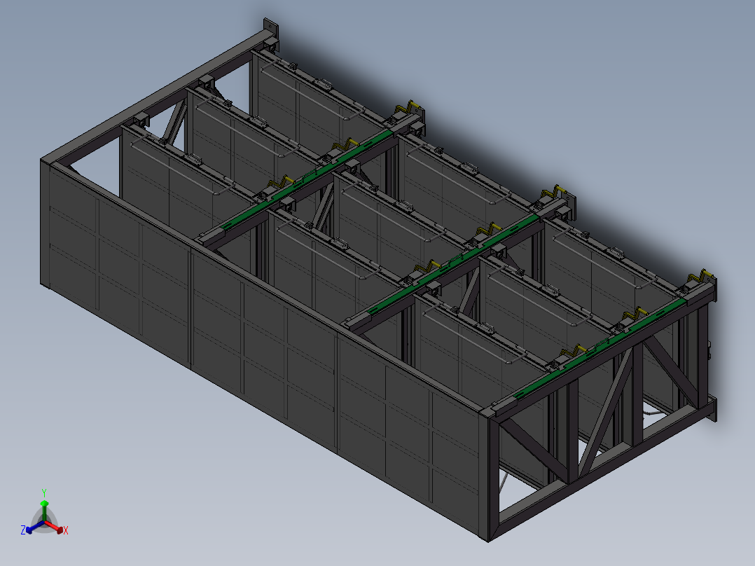 货架、模具架正等轴测图