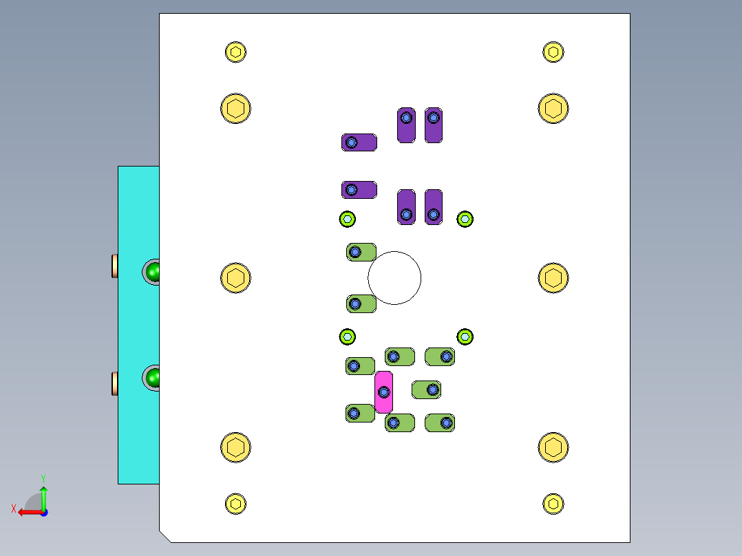 玩具上下壳 单边滑块后视图