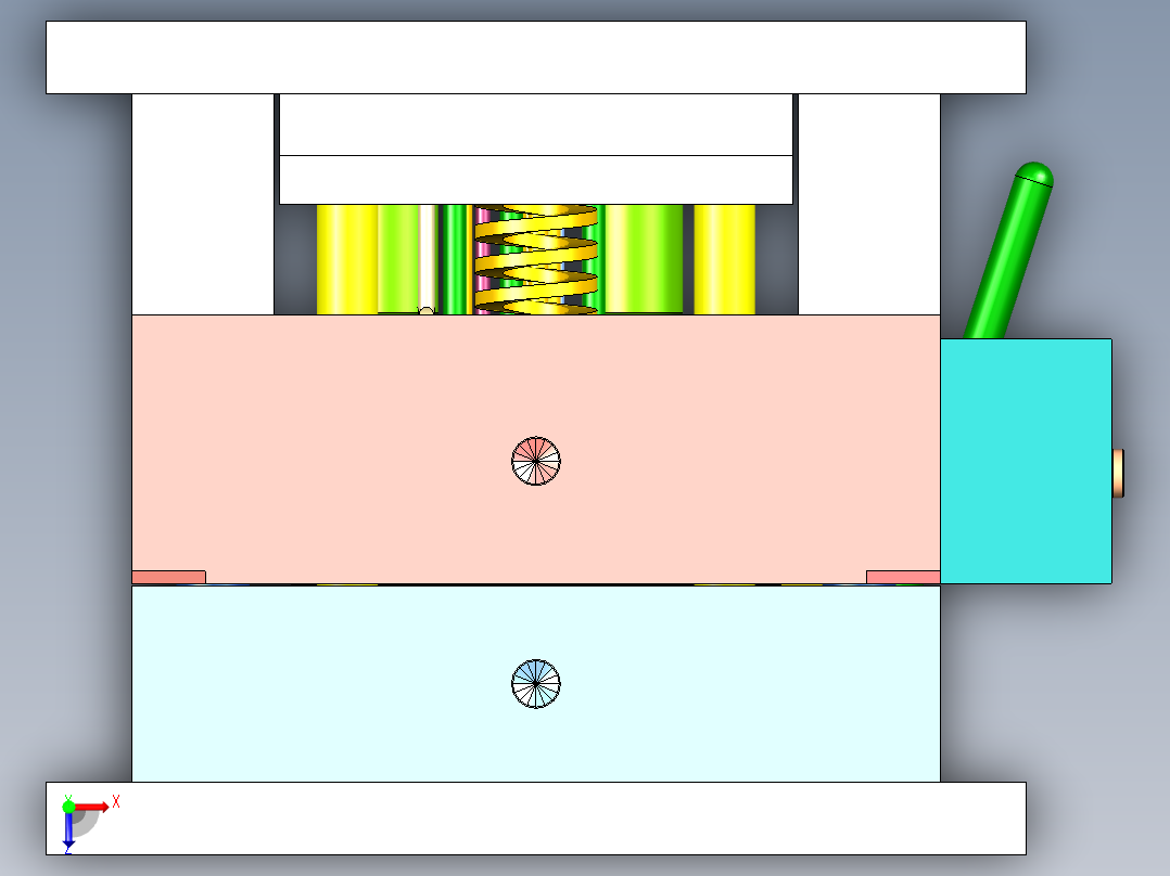 玩具上下壳 单边滑块俯视图