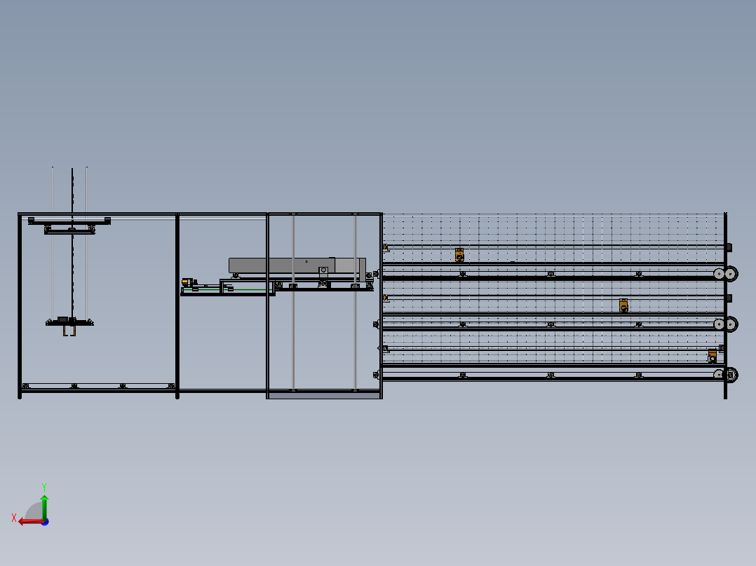 全自动鸡蛋巡检收集清理装箱装置后视图
