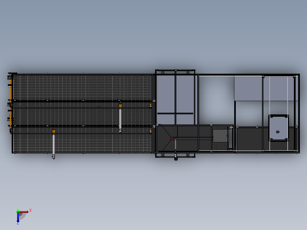 全自动鸡蛋巡检收集清理装箱装置俯视图
