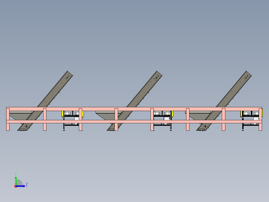 猪场自动化输料生产线设计左视图