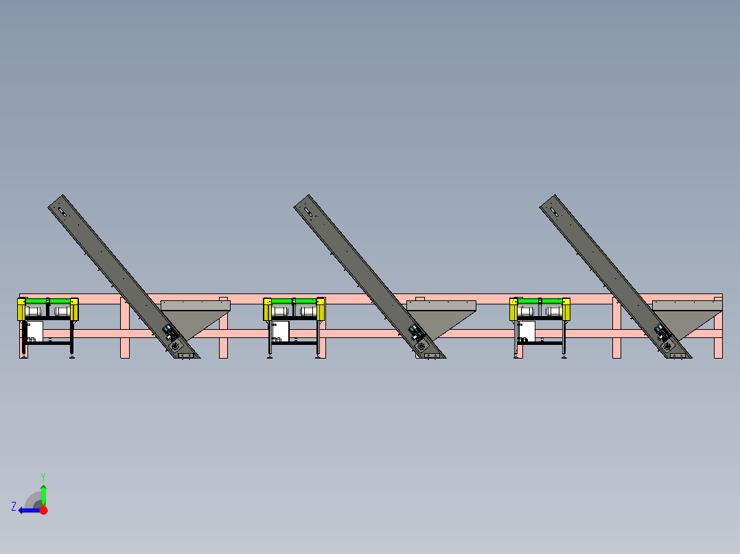 猪场自动化输料生产线设计右视图