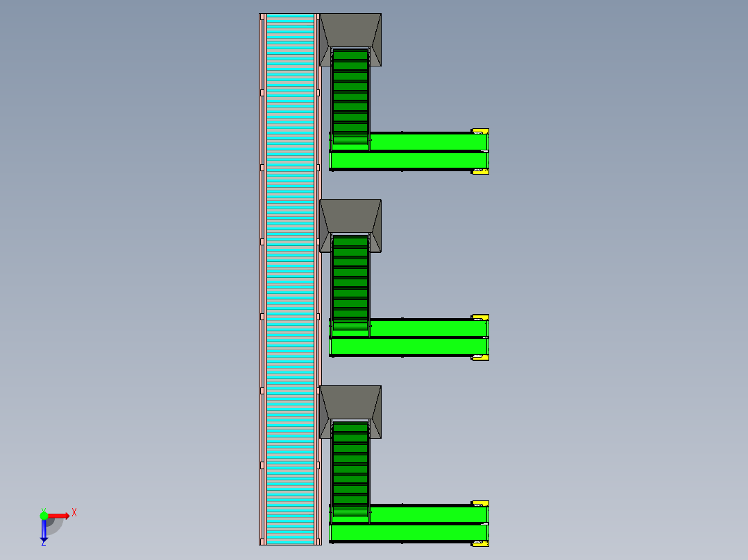 猪场自动化输料生产线设计俯视图