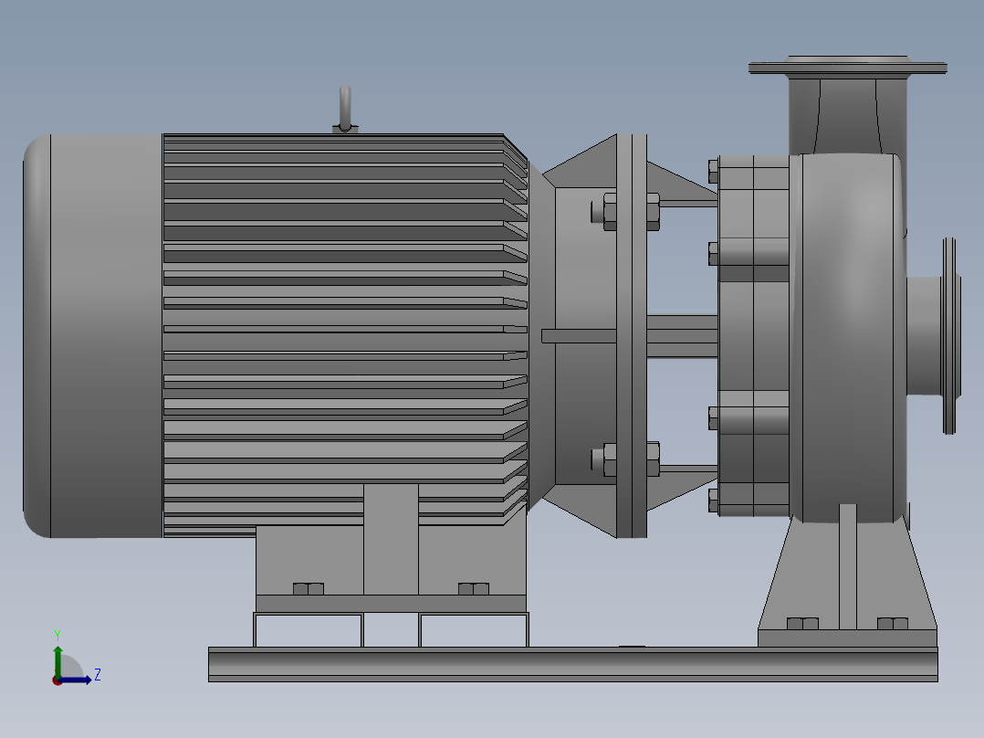 ISW╱IHW系列管道离心泵[ISW100-250(I)A]左视图