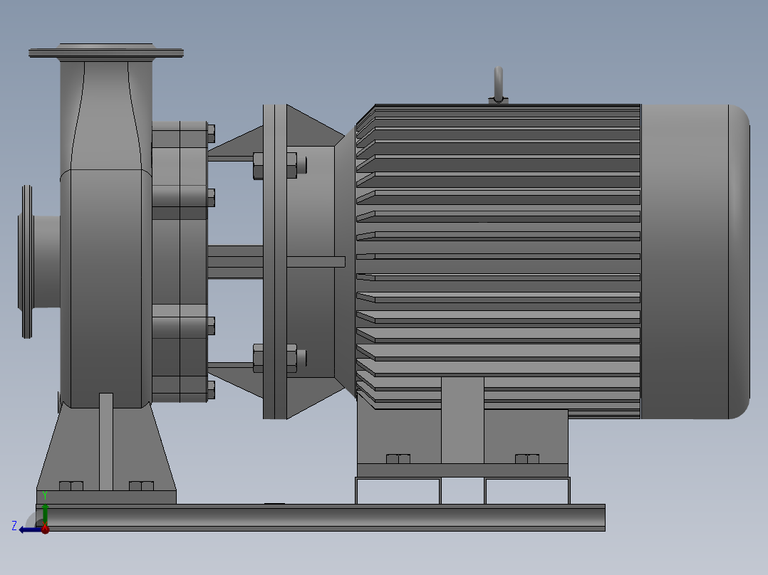 ISW╱IHW系列管道离心泵[ISW100-250(I)A]右视图