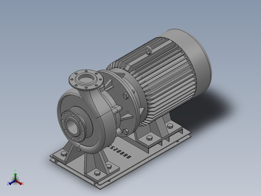 ISW╱IHW系列管道离心泵[ISW100-250(I)A]正等轴测图