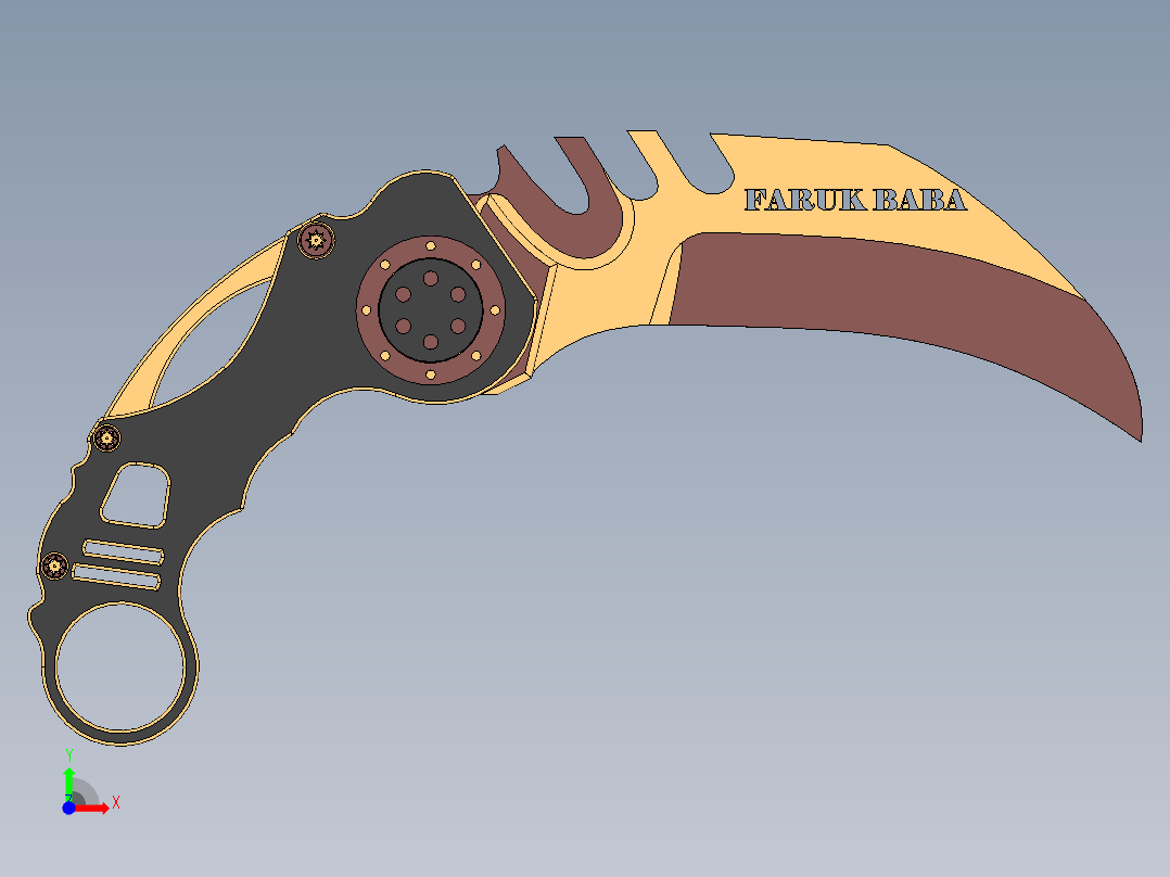 爪子刀、刀前视图