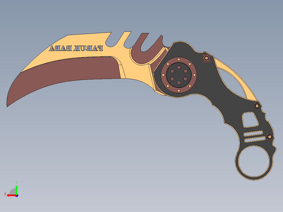 爪子刀、刀后视图