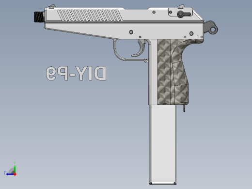 手枪左轮冲锋枪老式狙击步枪设计3D图纸diy-p9-9mm-pistol-handgun SW STP右视缩略图