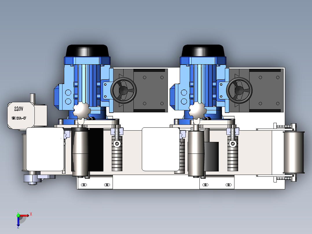 小型拉丝机俯视图