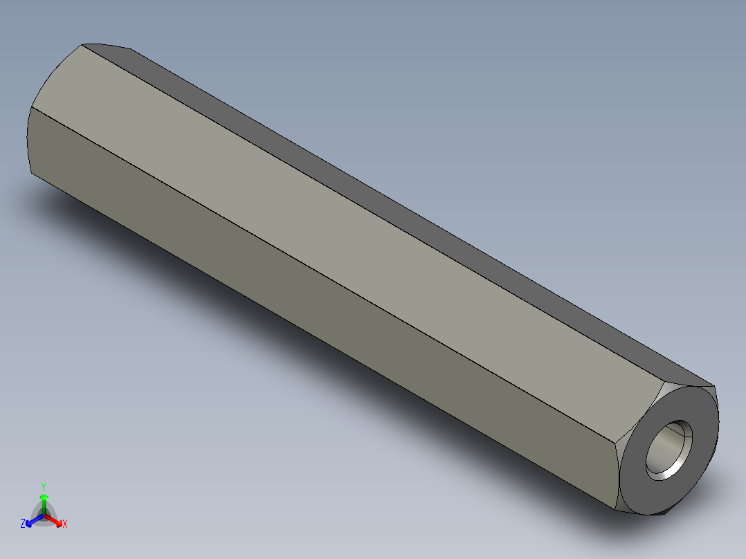 六角支柱PLSBF17-101-M8-N8正等轴测图