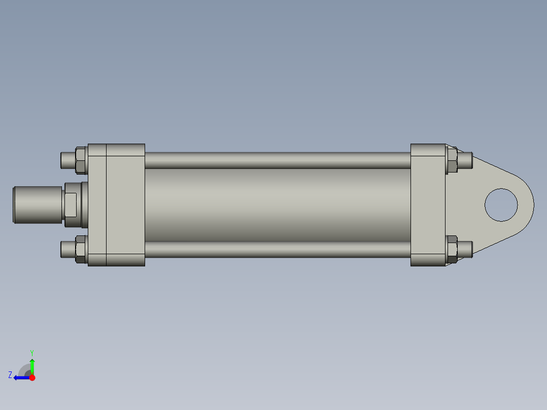HOB-CA单耳环型中高压油缸HOB-100200-CA右视图