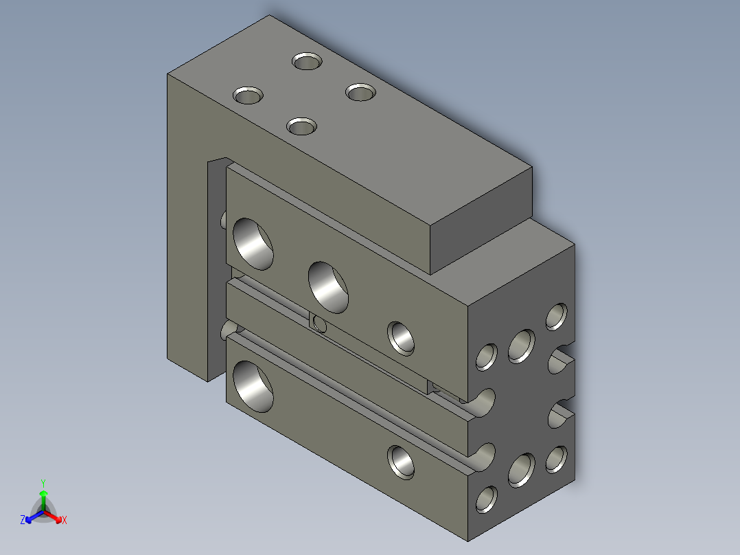 MXH10-10-M9B-滑台气缸-SMC正等轴测图