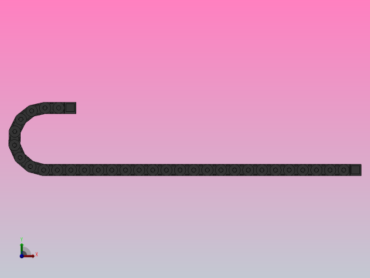 弯曲半径150内高35两侧打开型封闭式拖链_DMD35CD-35-130-150R-30前视缩略图