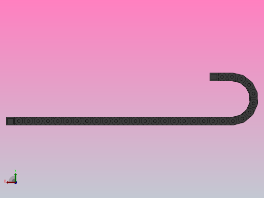 弯曲半径150内高35两侧打开型封闭式拖链_DMD35CD-35-130-150R-30后视缩略图