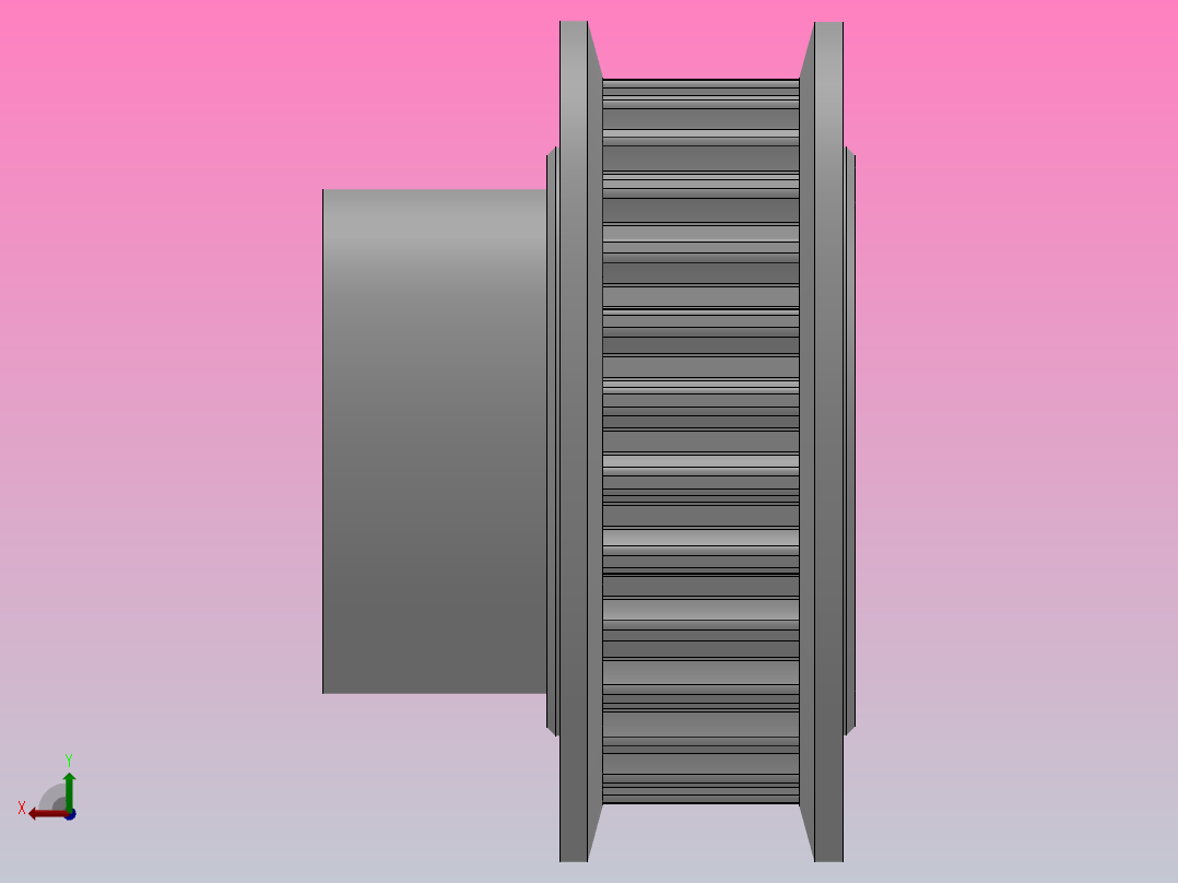 大凸缘型小凸缘型半圆弧形齿同步带轮S3M型_SS3MDC-28-6-dc10-A后视图