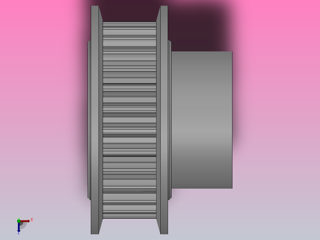 大凸缘型小凸缘型半圆弧形齿同步带轮S3M型_SS3MDC-28-6-dc10-A俯视图