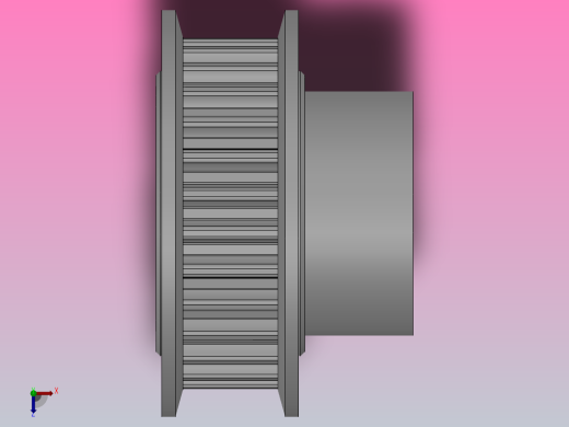 大凸缘型小凸缘型半圆弧形齿同步带轮S3M型_SS3MDC-28-6-dc10-A俯视缩略图