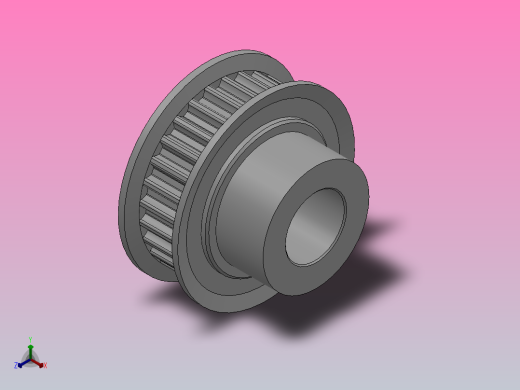 大凸缘型小凸缘型半圆弧形齿同步带轮S3M型_SS3MDC-28-6-dc10-A正等轴测缩略图