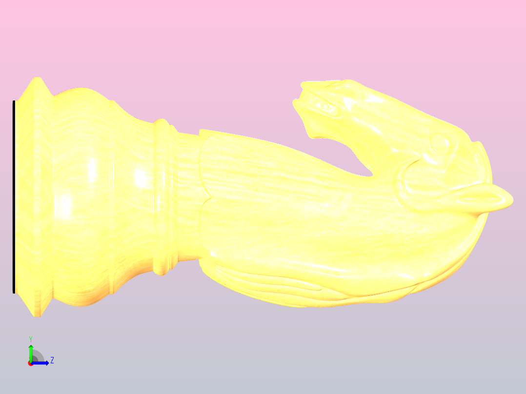 木制国际象棋左视图