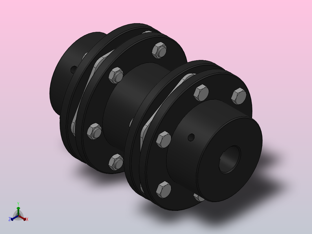 DSJM多节键槽联接膜片联轴器_DSJM-210-40-40主视图