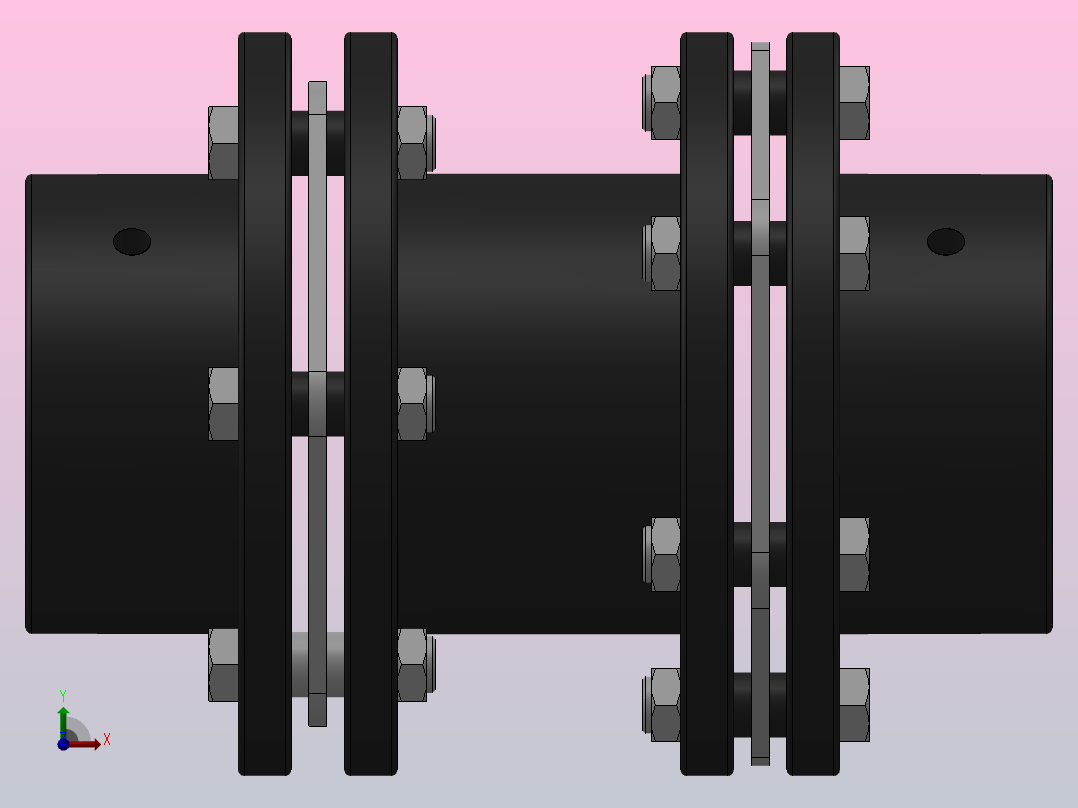 DSJM多节键槽联接膜片联轴器_DSJM-210-40-40前视图