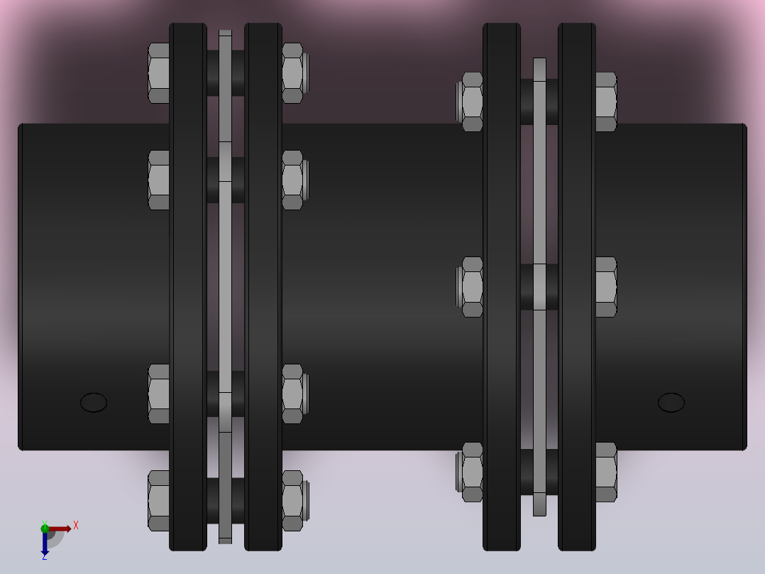 DSJM多节键槽联接膜片联轴器_DSJM-210-40-40俯视图