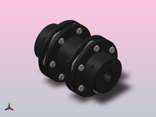 DSJM多节键槽联接膜片联轴器_DSJM-210-40-40正等轴测缩略图