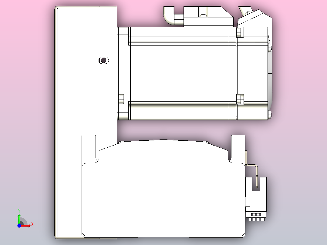 皮带直线轴半封闭可选导轨TPA-HNB-105D-90-L1500-RU-C-P20-N3前视图