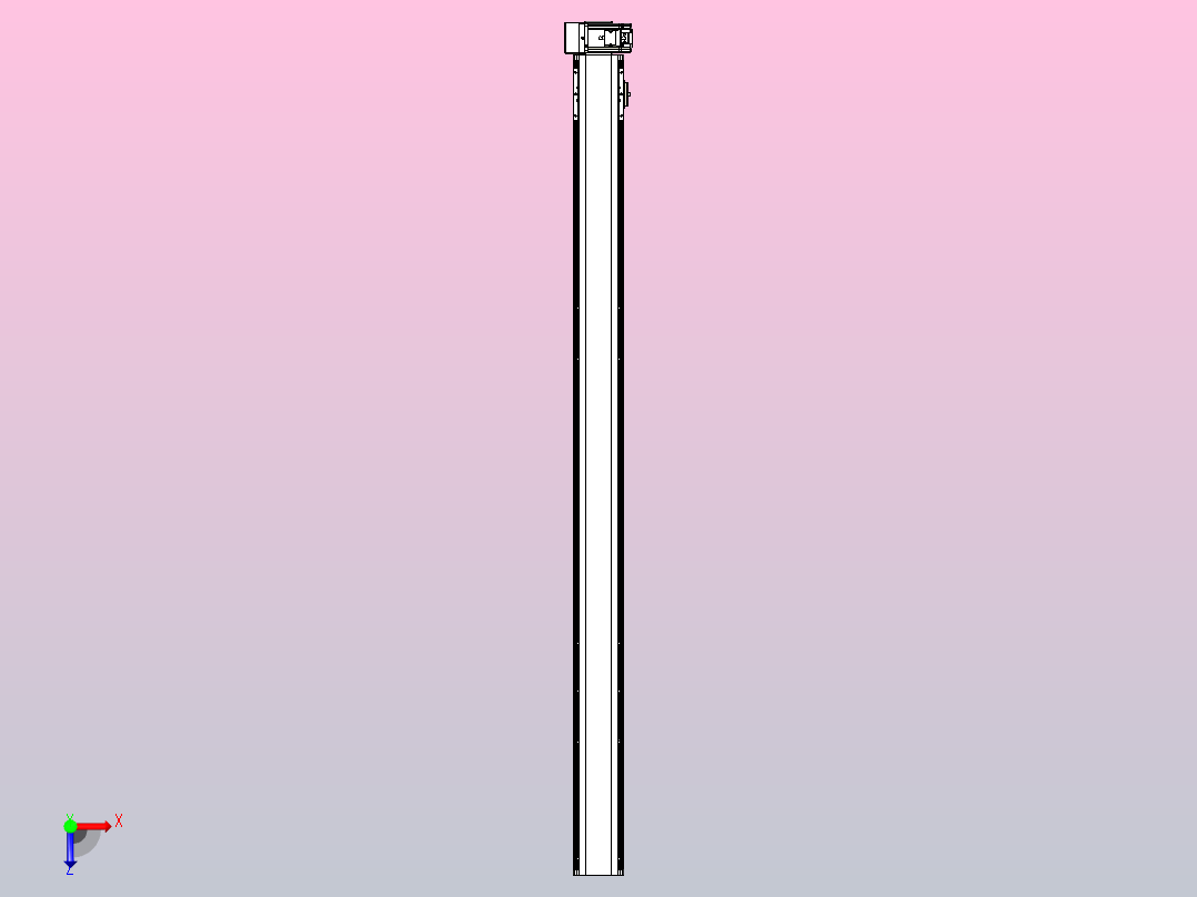 皮带直线轴半封闭可选导轨TPA-HNB-105D-90-L1500-RU-C-P20-N3俯视图