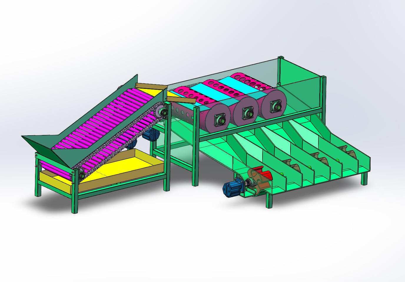 液压水果分拣机（SW+CAD+说明书）