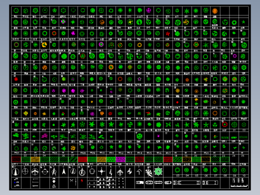数百种CAD平面树图例