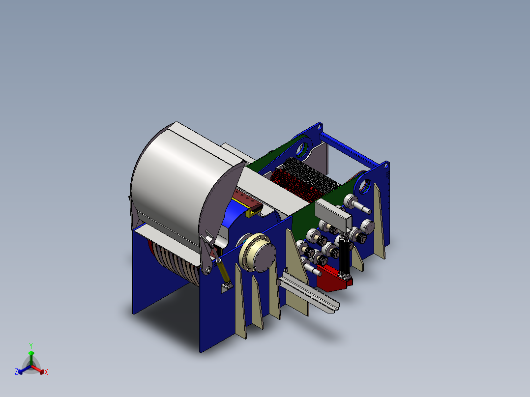 191木片切削机正等轴测图