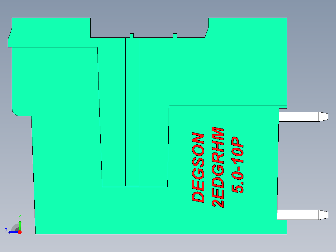 DEGSON 2EDG（M） 系列 5.0mm 螺丝锁紧可插拔接线端子组-2EDGRHM-5.0-10P-14-00AH右视图