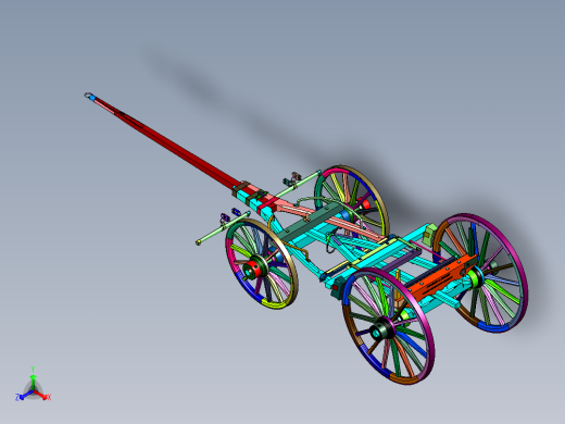 古代木头马车底盘