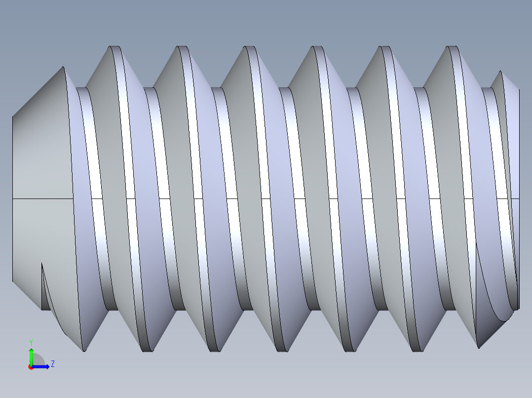 UNC 平头紧定螺钉-UNC SET SCREW 10-24 x0.3125.STEP左视图