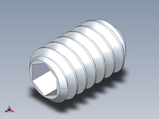 UNC 平头紧定螺钉-UNC SET SCREW 10-24 x0.3125.STEP正等轴测缩略图