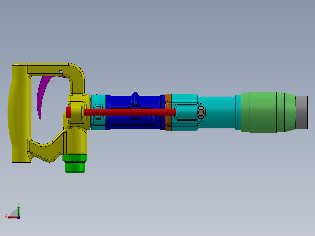 气动冲击钻后视图