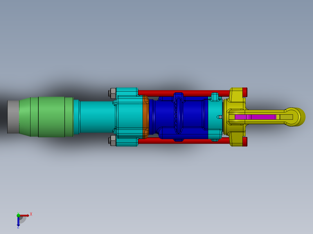 气动冲击钻俯视图