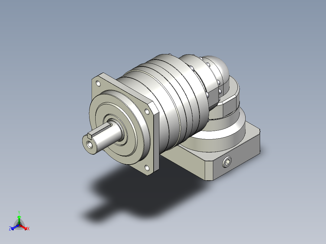 多摩川行星减速机TBR-090-L2-19DC19正等轴测图