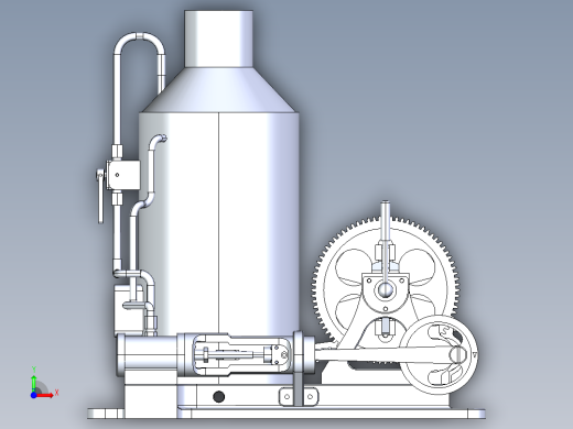 带离合器的 2x1 缸蒸汽机操作绞盘前视缩略图