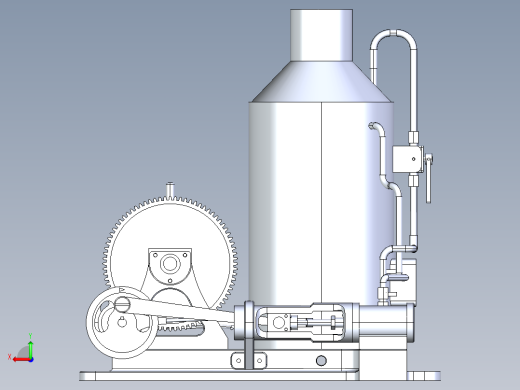 带离合器的 2x1 缸蒸汽机操作绞盘后视缩略图